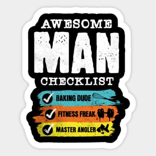 Awesome man checklist Sticker